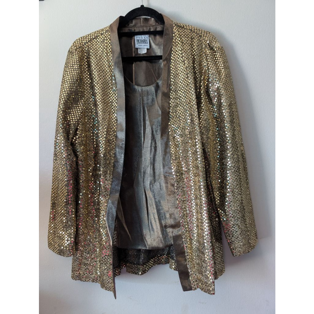 R & M Richards Gold 1PC blouse  Sz 14